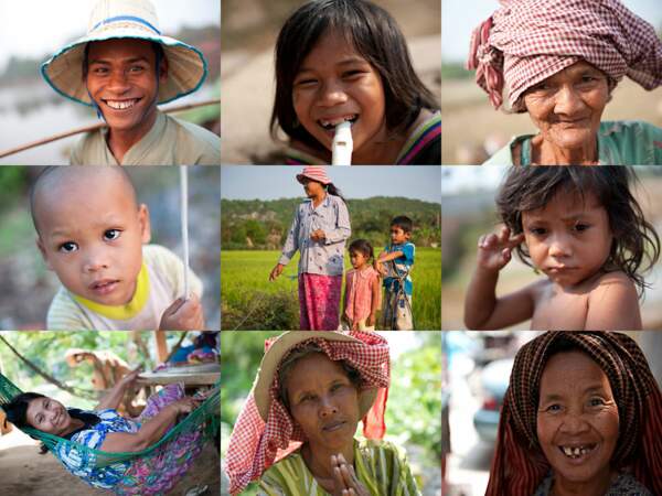 Portraits de Cambodgiens.