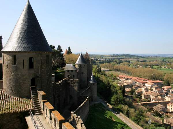 Vue sur la ville de Carcassonne, Languedoc-Roussillon, France