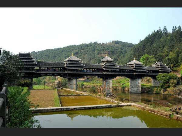 Le pont de la pluie et du vent de Chengyang, dans la province du Guangxi, en Chine.