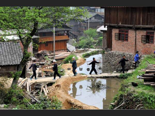 Des villageoises de Zhaoxing, dans la province du Guizhou, en Chine.