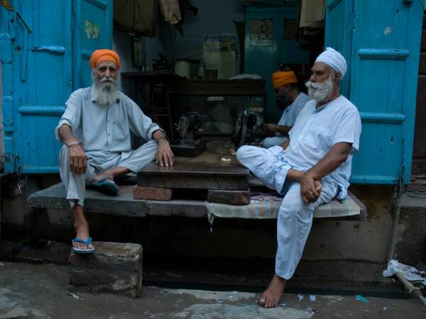 Sikhs dans la ville d'Amritsar en Inde du Nord