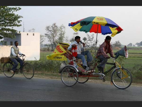 En Inde, le rickshaw est un mode alternatif de promotion des équipements d'irrigation !