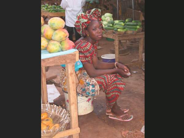 Le marché de Kati, au Mali, et ses fruits et légumes.