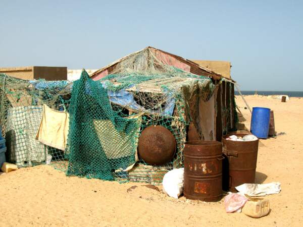 Les maisons des pêcheurs d’Iwik, dans le Parc National du Banc d'Arguin, en Mauritanie.