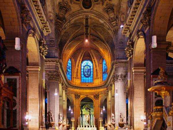 La nef et le chœur de l'église Saint-Sulpice, 6e arrondissement, Paris