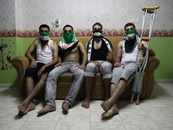 Rebelles syriens cachés dans un appartement à Antioche, dans la province de Hatay, en Turquie