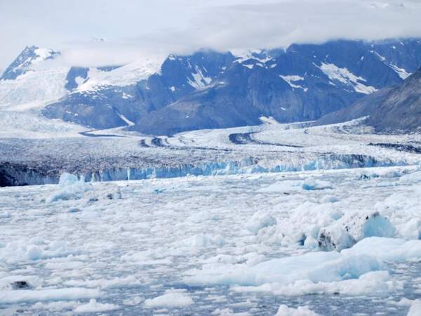 Le glacier Columbia dans la baie du Prince William, en Alaska, aux Etats-Unis