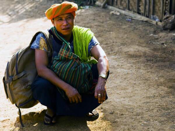 Un homme de l'ethnie Pao, dans le village de In Dein, en Birmanie.