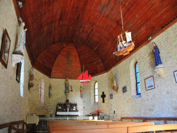 Chapelle sur l’île aux Moines dans le Golfe du Morbihan en Bretagne, en France