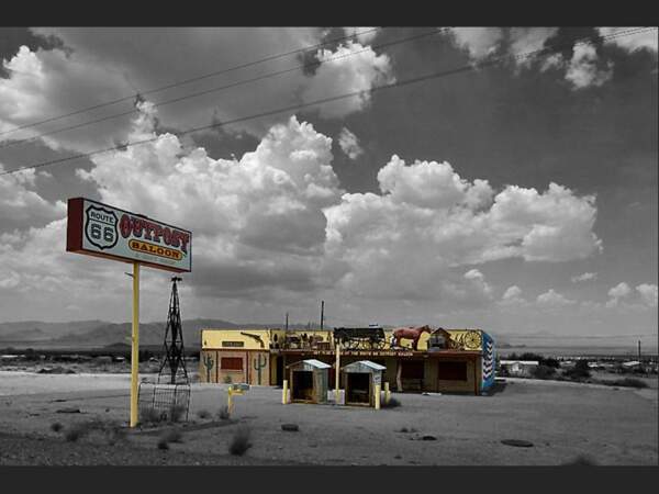 Un saloon abandonné sur la route 66 dans le Nevada, aux Etats-Unis.