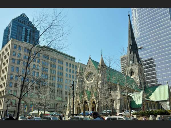 La cathédrale Christ Church, construite au XIXe siècle, à Montréal, au Canada.