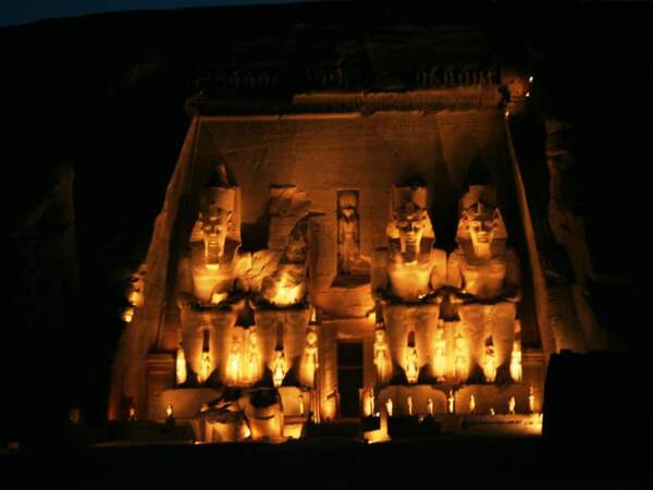 Spectacle de sons et lumières à Abou Simbel, en Egypte