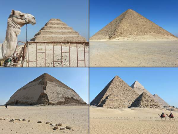 Les pyramides de Khéops, Khéphren, Djéser et Snéfrou