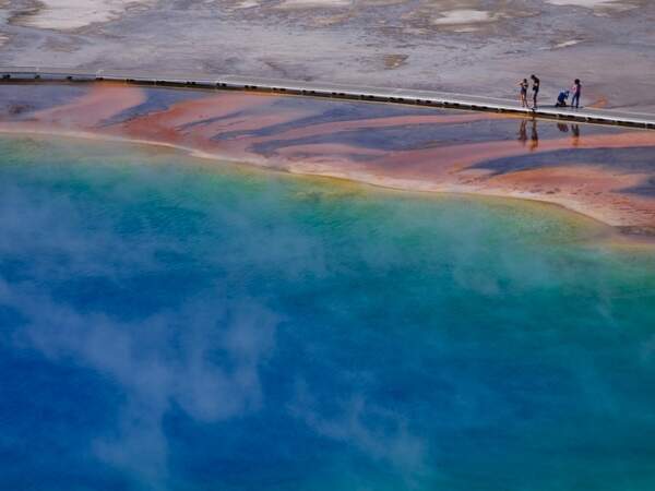 Grand Prismatic Spring dans le parc national de Yellowstone, dans le Wyoming, aux Etats-Unis