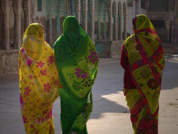 Femmes dans les rues de Fatehpur, Uttar Pradesh, Inde