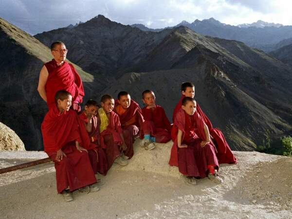 Les jeunes écoliers du monastère de Lamayuru, dans le Ladakh (Inde).