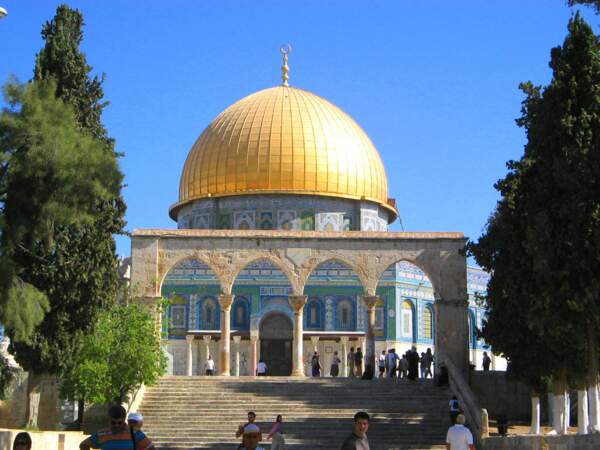 Le Dôme du Rocher, sur l’esplanade des Mosquées, à Jérusalem (Israël). 