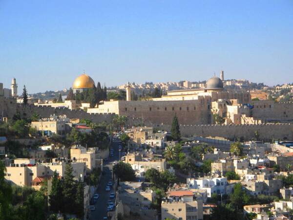Jérusalem vue de Saint-Pierre-en-Gallicante, en Israël.