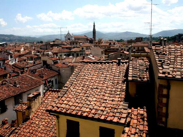 Vue des toits de Florence depuis le Palazzo Vecchio, à Florence, en Italie