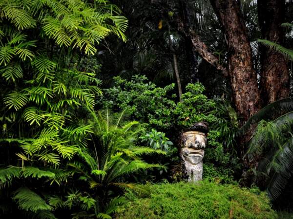 Totem mélanésien dans un jardin de Nouvelle-Calédonie