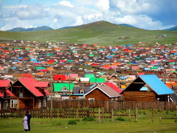 Ville commerçante en Mongolie