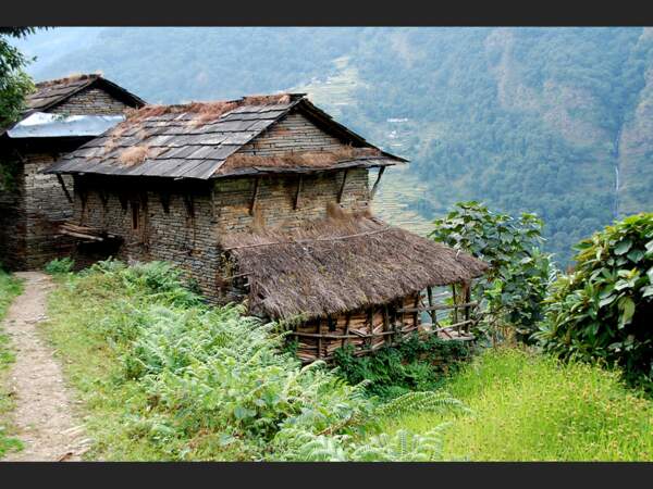 Une maison du village de Landruk, au Népal. 