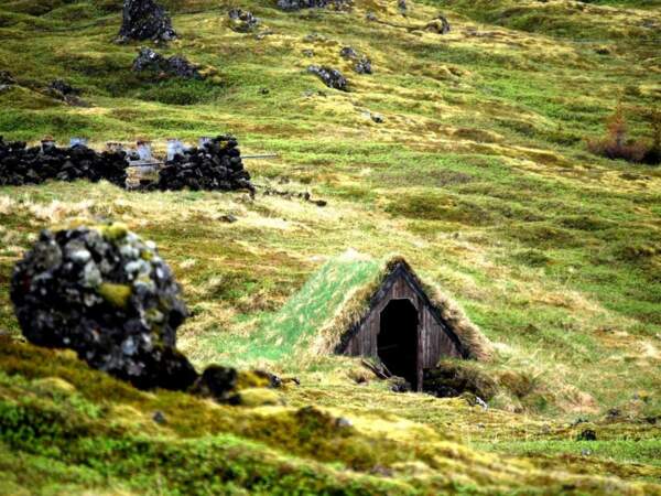 Cabane en tourbe en Islande