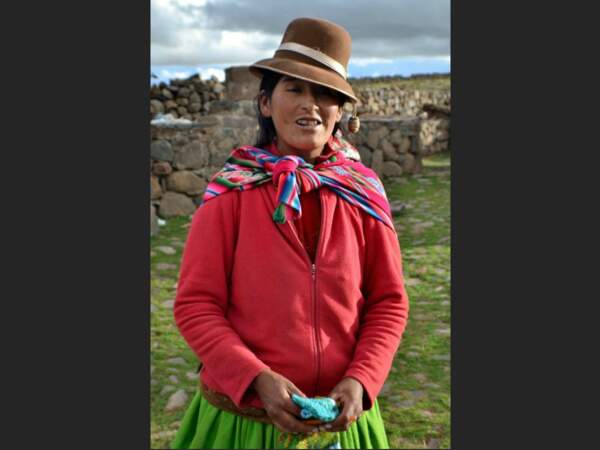 Femme andine rencontrée à Puno, au Pérou. 