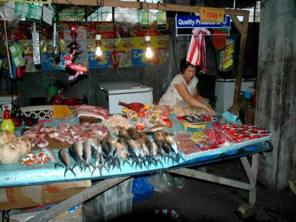 Marché de poissons à Banaue, sur l’île de Luçon, aux Philippines