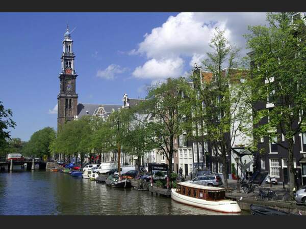 L'église Westerker, la plus grande église protestante d’Amsterdam, aux Pays-Bas.