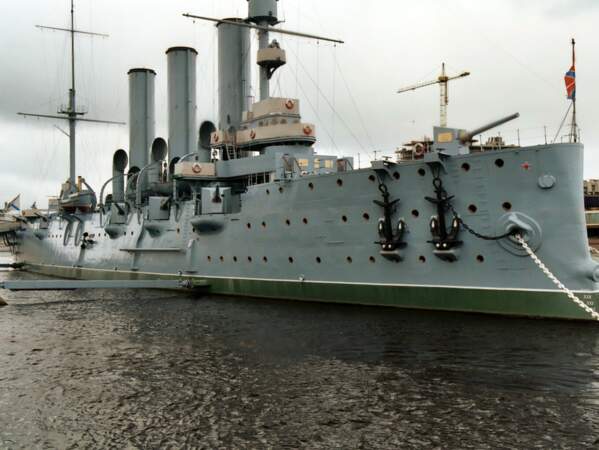 Le croiseur Aurore à Saint-Pétersbourg, Russie