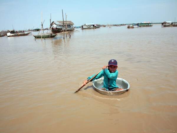 Village flottant de Chong Kneas au Cambodge
