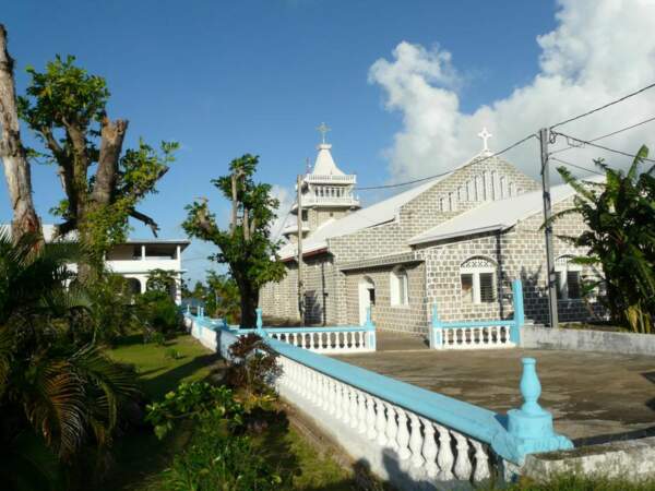 L’une des nombreuses chapelles de l’île de Wallis, en Polynésie.