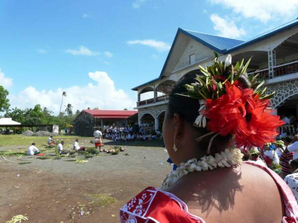 Cérémonie de la fête de l’Assomption à Wallis, en Polynésie.