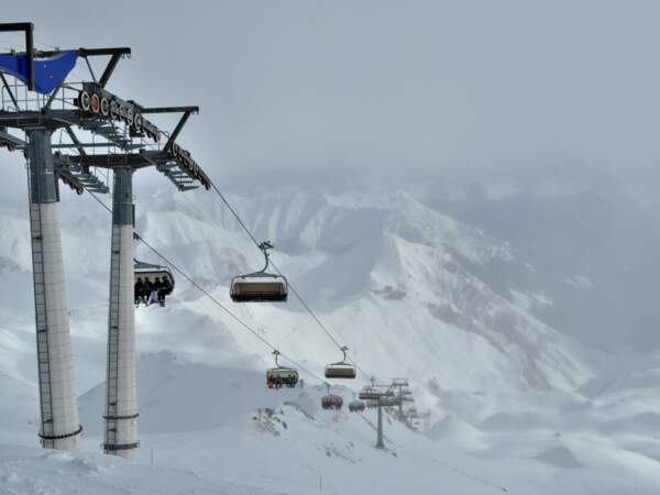 Vue sur le domaine skiable de Ischgl, en Autriche.