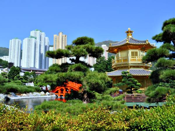 La pagode d’Or des jardins de Nan Lian, à Hong Kong. 