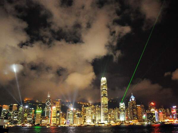 La skyline de Hong Kong vue depuis Tsim Sha Tsui, à Hong Kong. 