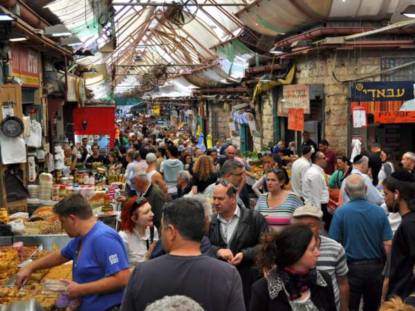 Le marché de Mahane Yéhouda, à Jérusalem, en Israël. 