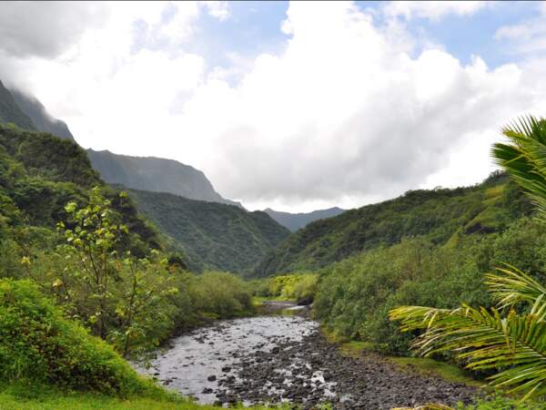 La vallée de la Papenoo, à Tahiti, en Polynésie française. 