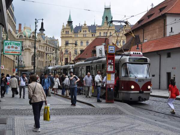 Le tramway de Prague, en République tchèque.