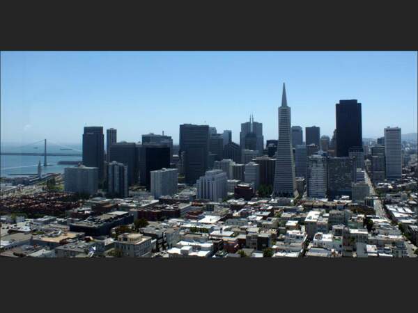 Vue imprenable sur San Francisco et sa baie depuis la Coit Tower (Etats-Unis).