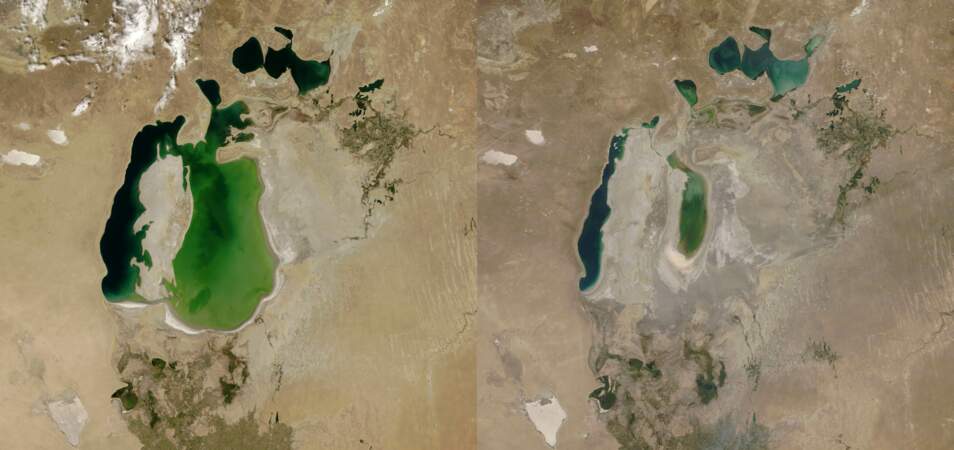 La Mer d'Aral entre 2000 et 2018
