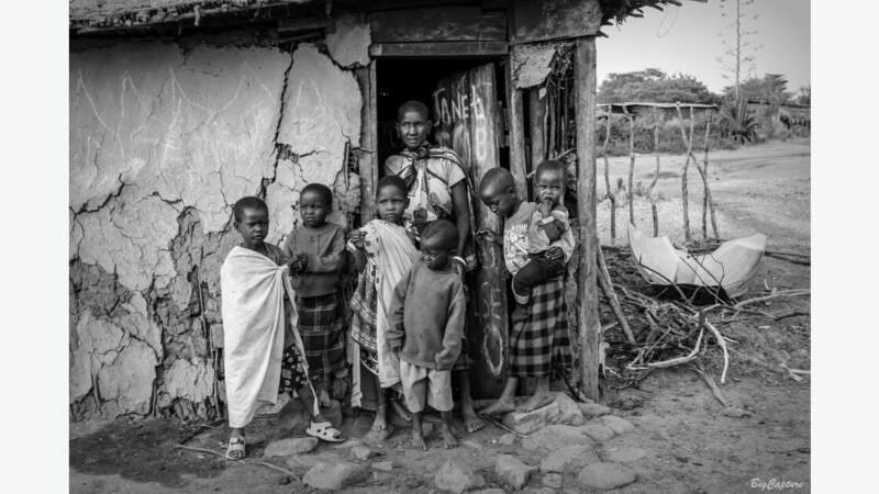 Portrait d'une famille Maasaï