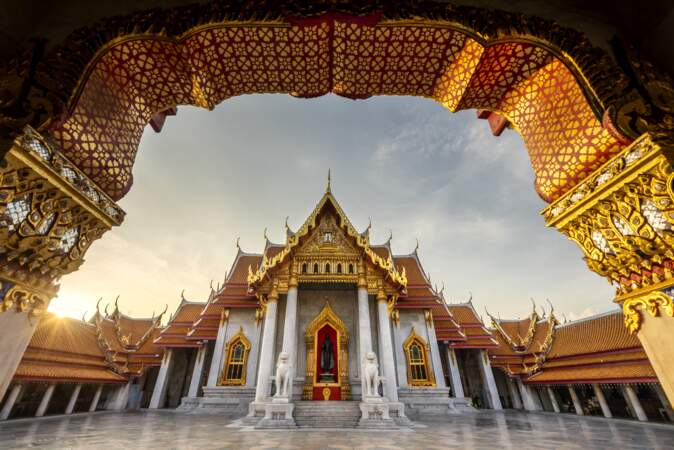 Le Wat Benchamabophit, à Bangkok, en Thaïlande