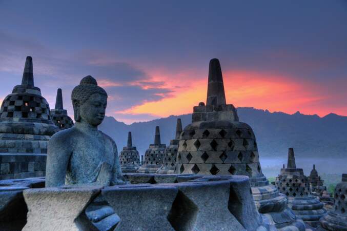 Le temple de Borobudur, en Indonésie