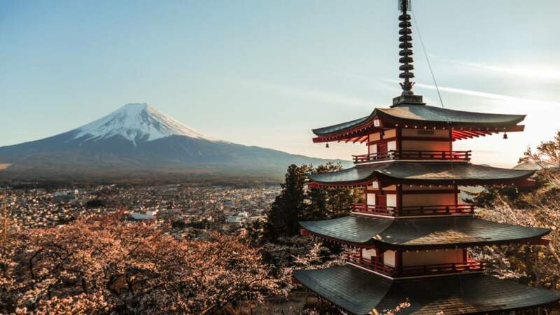 Coucher de soleil sur le Mont Fuji 